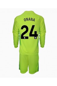 Manchester United Andre Onana #24 Keeper Babyklær Borte Fotballdrakt til barn 2024-25 Lange ermer (+ Korte bukser)